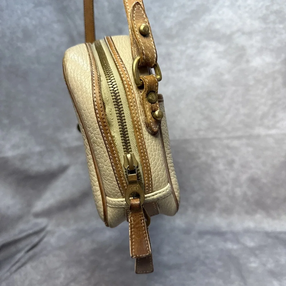 Vintage Dooney & Bourke Cream/Ivory AWL Leather Crossbody Shoulder Bag *READ*